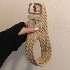 Cream Braided Belt